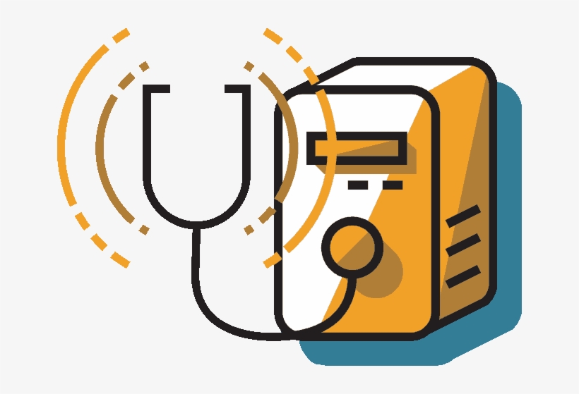 Illustration Of A Stethoscope Checking Up On A Computer, transparent png #9553999