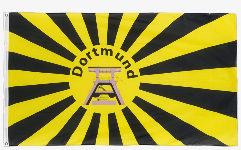 Dortmund Rising Sun With Coal Mine Tower Ft Flag - Pegatina Made In Japan, transparent png #9554712