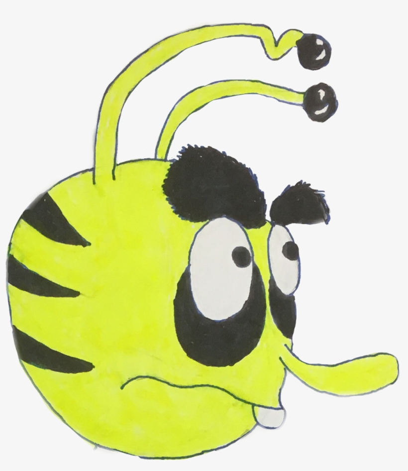 #yellow #bee #cartoon #angry #insect #drawing #highlighter - Cartoon, transparent png #9555709