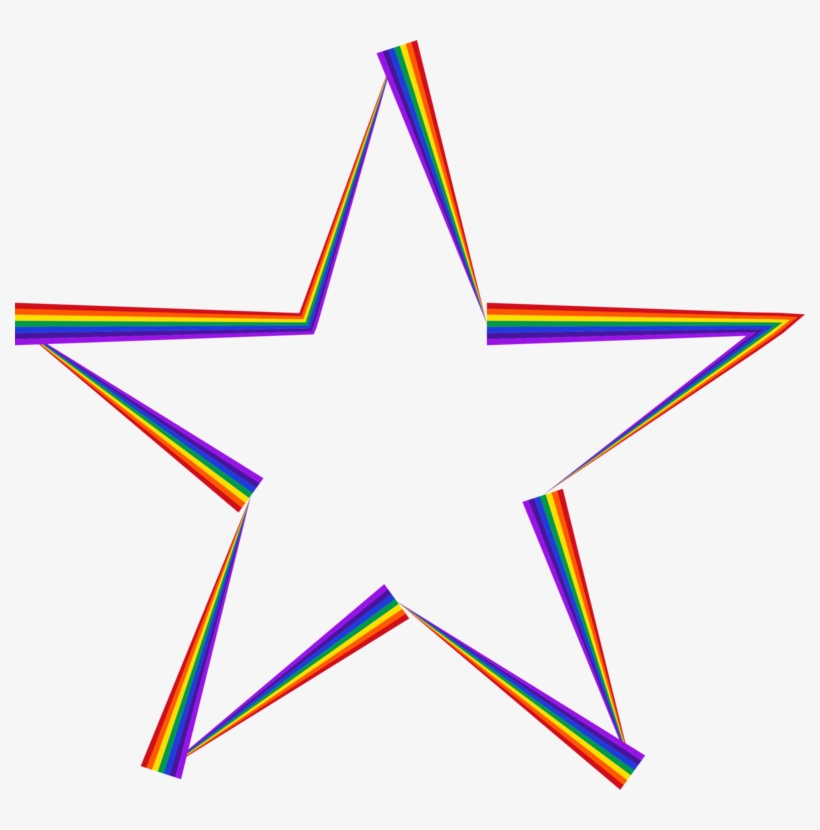 Star Rainbow Line Point Circle - Star Rainbow Transparent, transparent png #9556174