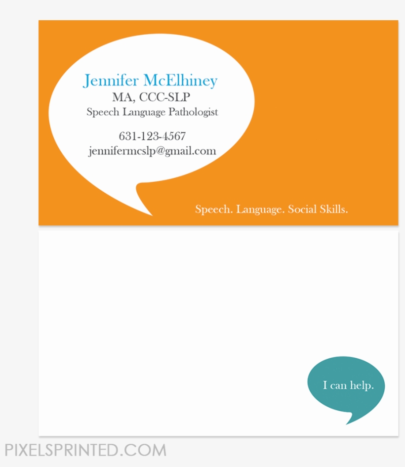 Slp Business Cards, Speech Language Pathologist Business - Graphic Design, transparent png #9558294