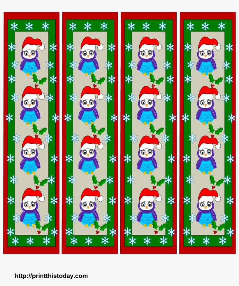 Adorable Owls Xmas Bookmarks Printables - Lovable Printable graphic regarding Printable Christmas Bookmarks named Lovable Owls Xmas Bookmarks Printables - Lovely Printable