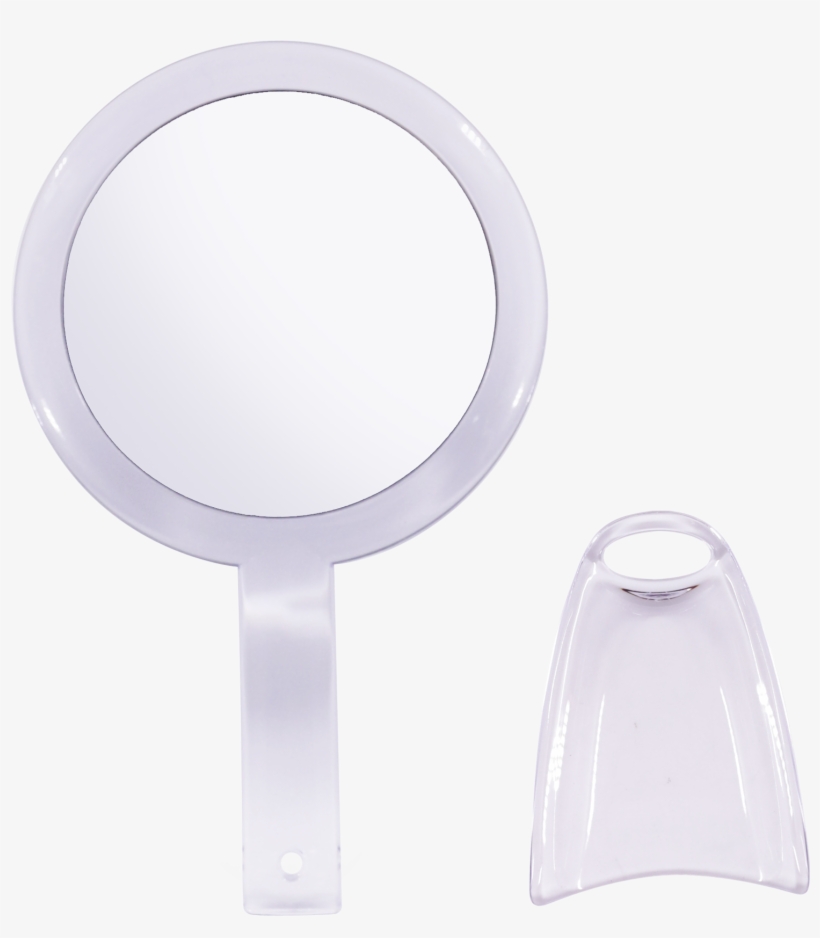 Double Sided Round Mini Cosmetics Hand Mirror - Circle, transparent png #9559486