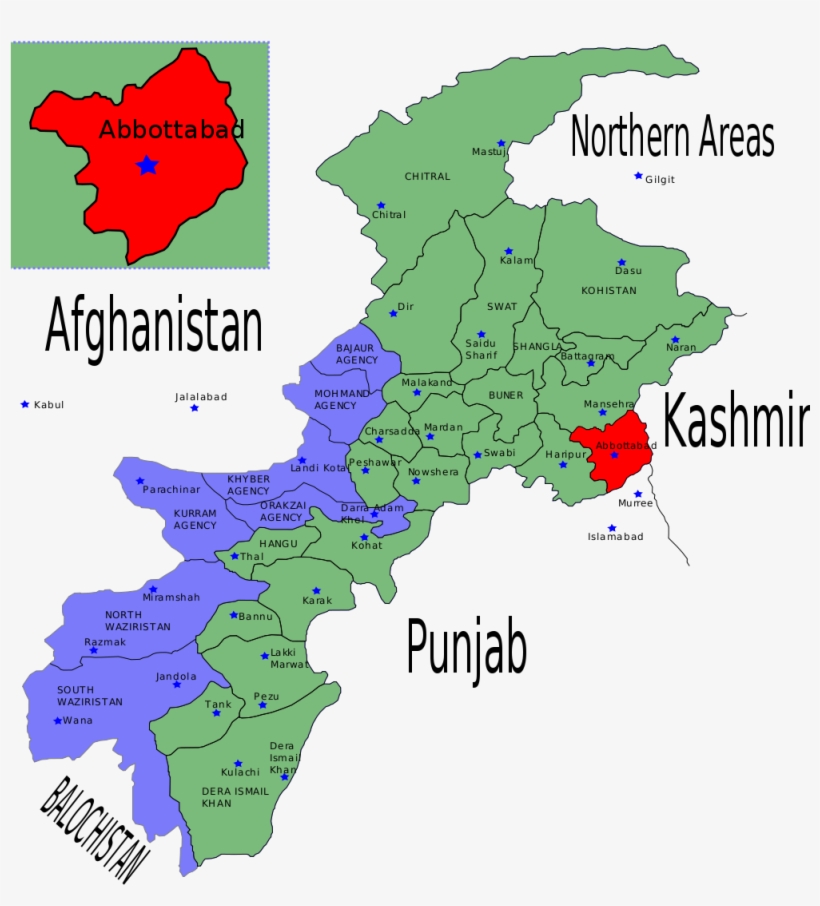 Abbottabad, Pakistan, North Of Islamabad, Pakistan - Khyber Pakhtunkhwa Map, transparent png #9559527
