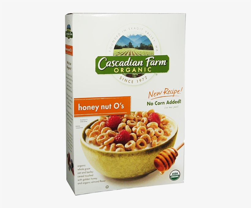 Cascadian Farm Organic Honey Nut Os Cereal Box-9 - Organic Cereal Box, transparent png #9559798