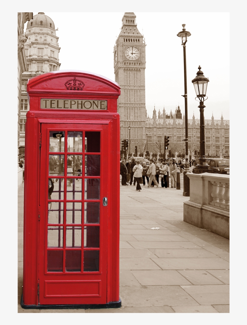 Big Ben - Telephone Box - Lon076 - British Wallpapers I Phone, transparent png #9560276