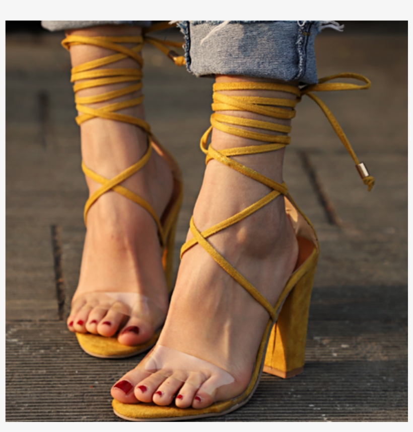 European Style Sexy High Heel Shoes Ladies Fancy Sandals - Shoe, transparent png #9560488
