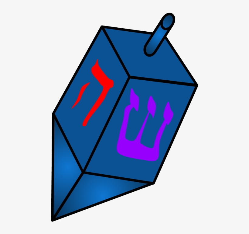 Dreidel, Blue With Hebrew Letters, Toy, Png, transparent png #9561913