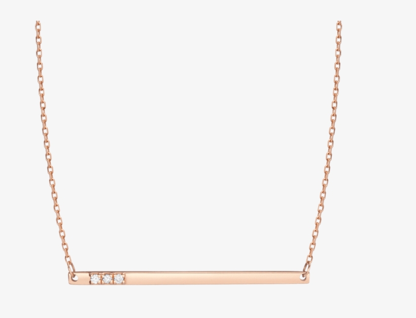 Gold Bar Necklace With Diamonds - Necklace, transparent png #9565074