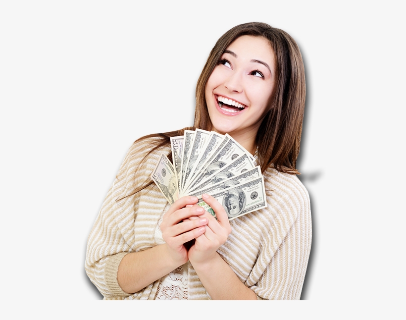 Baldinis Casino Winners 02a - Woman With Money Png, transparent png #9566905