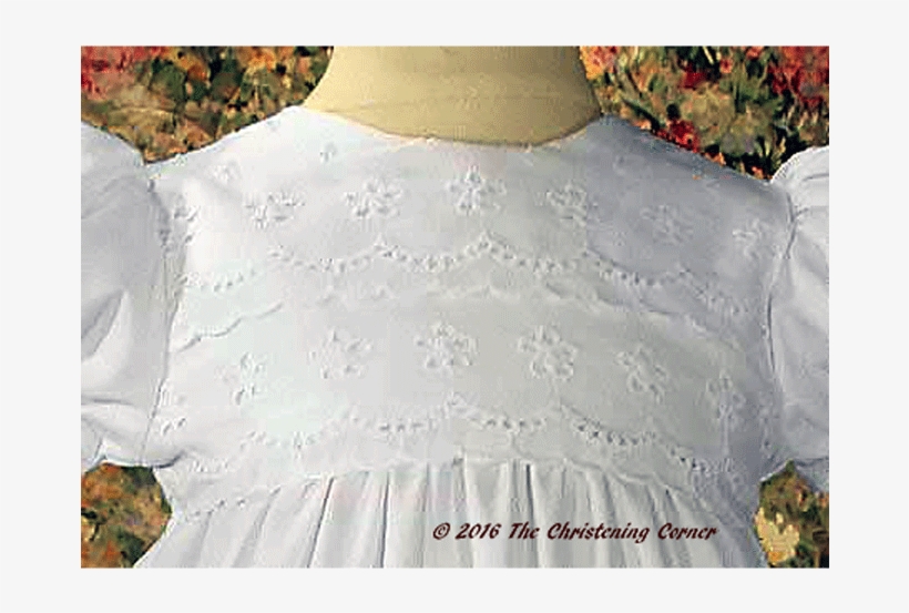 Cotton Eyelet Christening Dress With Lace Border - Ruffle, transparent png #9567047