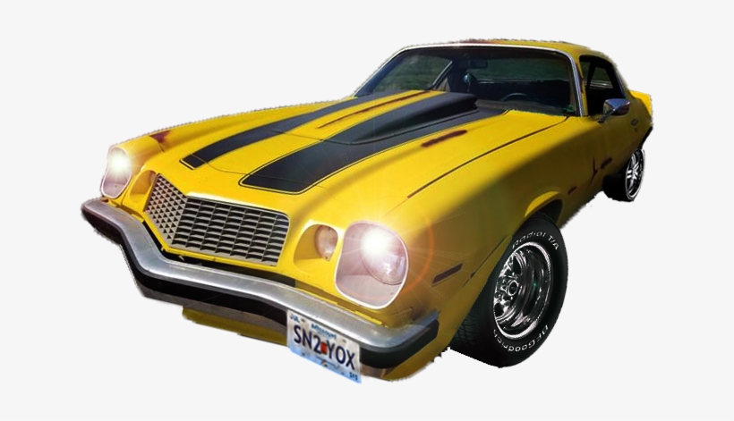 Photoshop Cut Out Of A Yellow 70s Chevrolet Camaro - First Generation Ford Mustang, transparent png #9567871