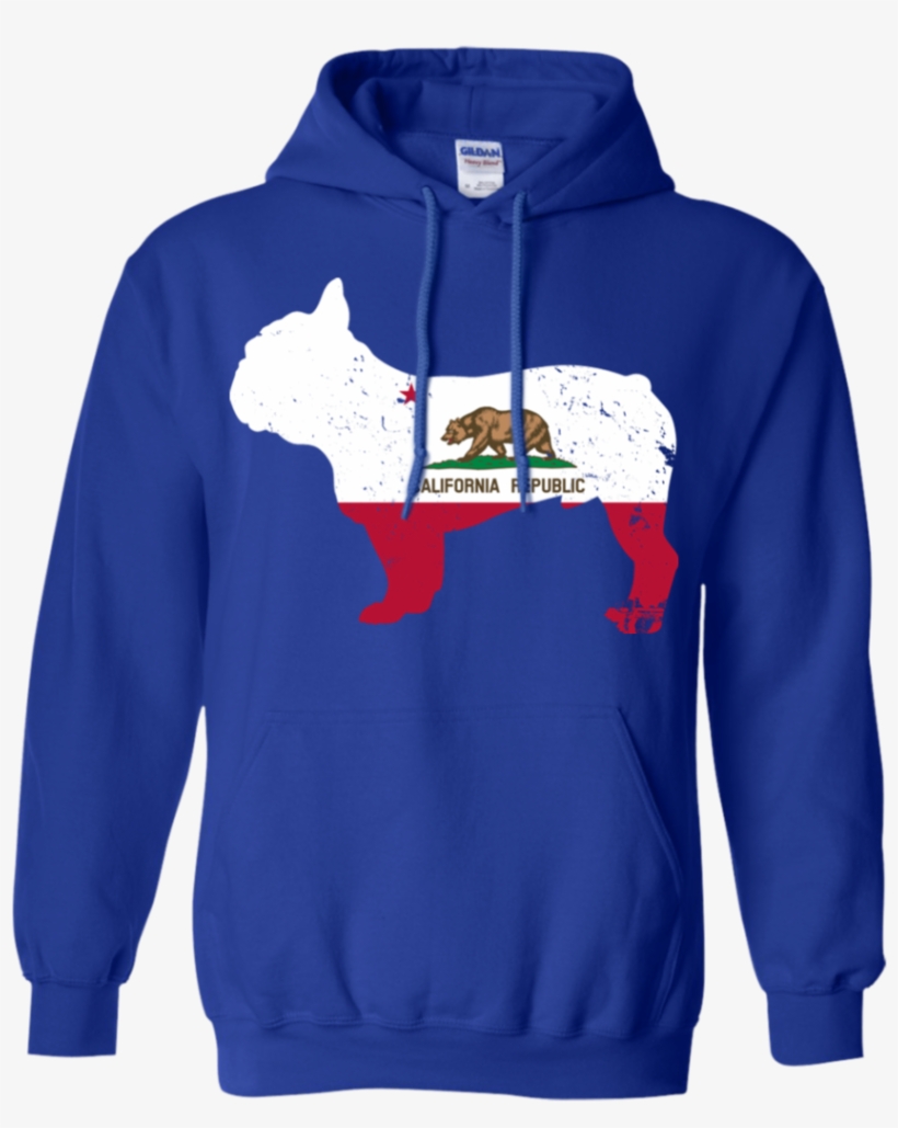 French Bulldog California Flag Pullover Hoodie 8 Oz - M&m Pulli, transparent png #9568845