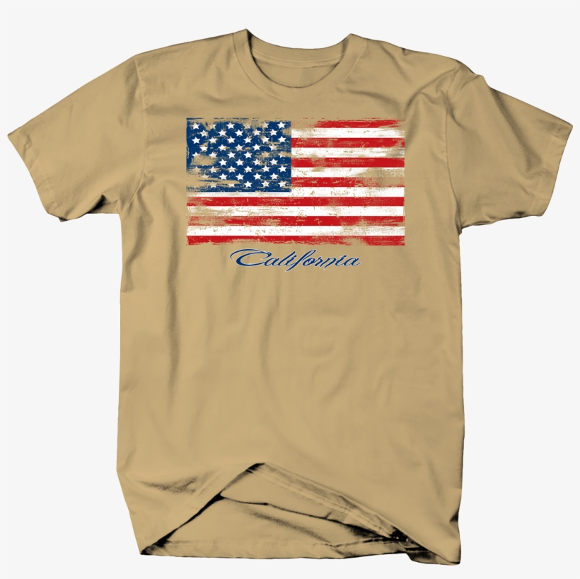 California Distressed Usa Flag America Freedom Culture - T-shirt, transparent png #9568879