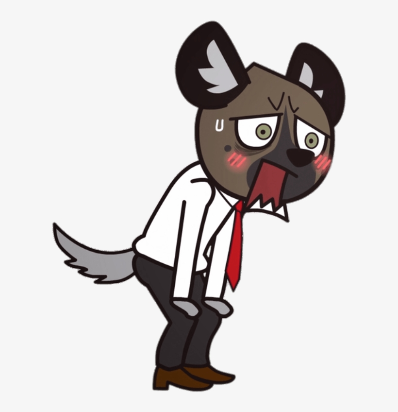 Aggretsuko Character Haida The Spotted Hyena Panting - Cartoon, transparent png #9569338