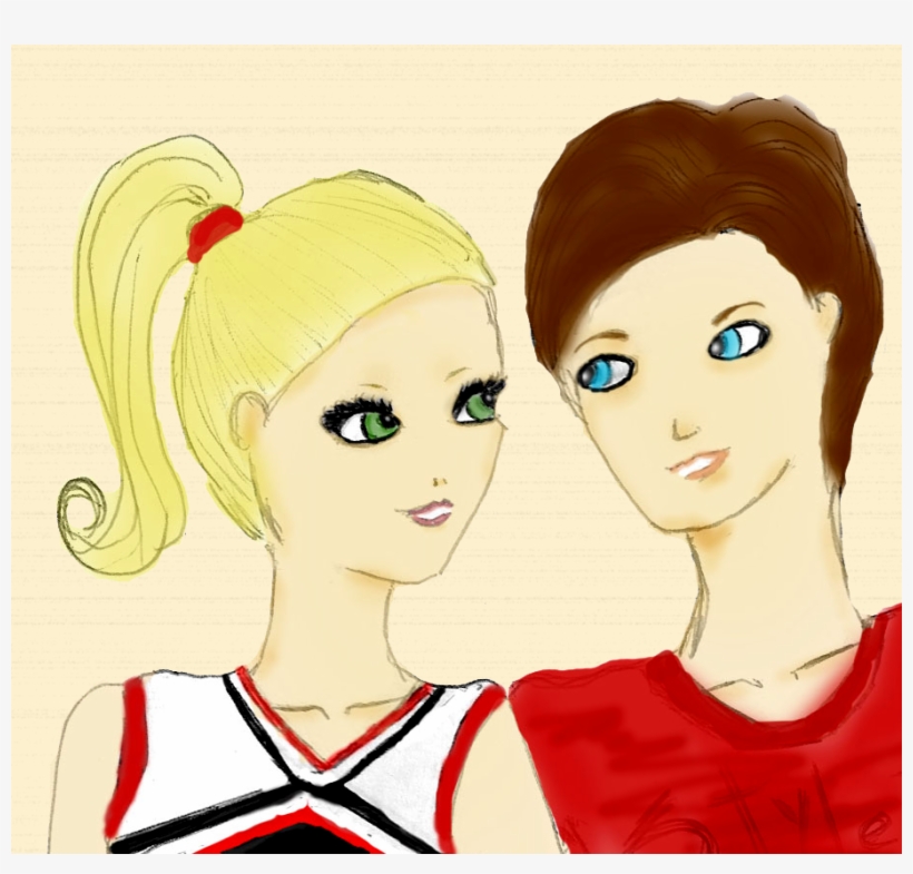 Quinn And Kurt - Cartoon, transparent png #9570112