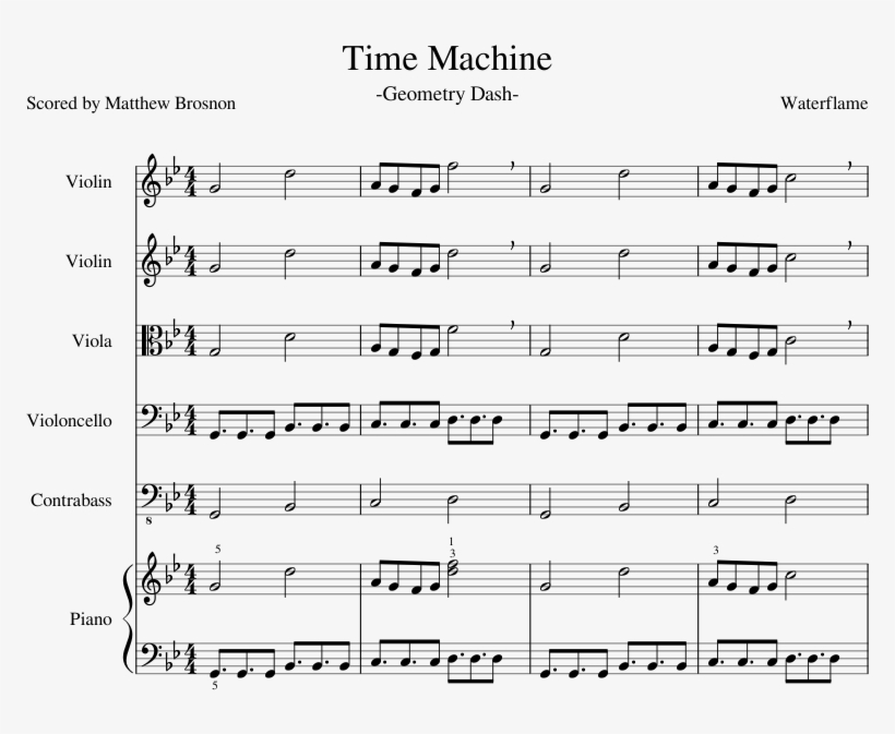 Time Machine Sheet Music Composed By Waterflame 1 Of - Cave Story Music Sheet Mimiga Village, transparent png #9571162