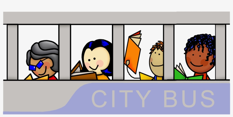 Reading On The Bus Png - Cartoon, transparent png #9572938