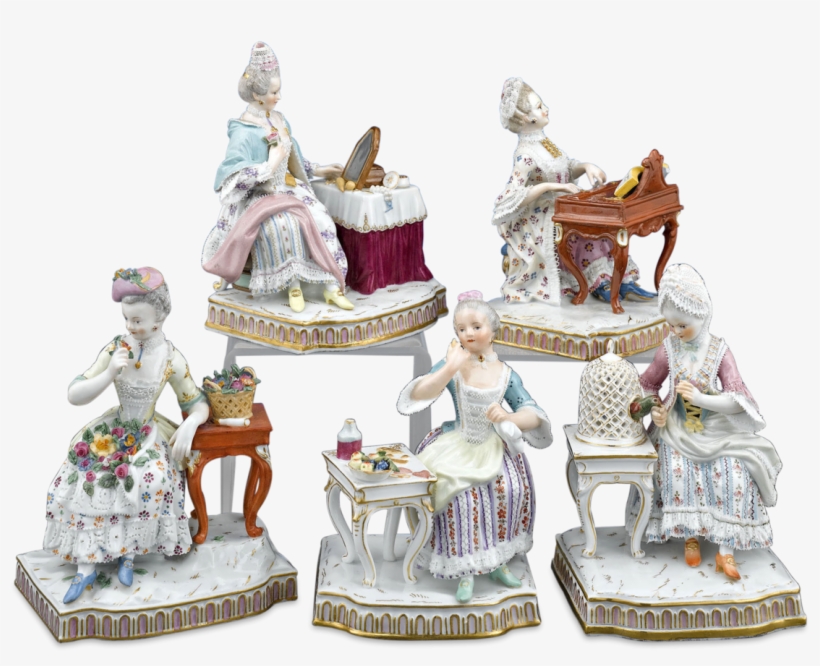 Meissen Five Senses Porcelain Figures, transparent png #9573550