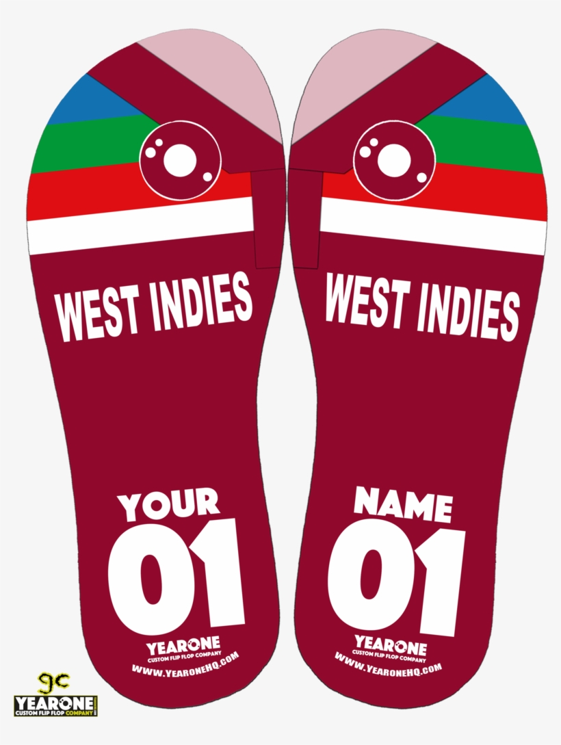 West Indies 92 Cricket World Cup - Flip-flops, transparent png #9574515