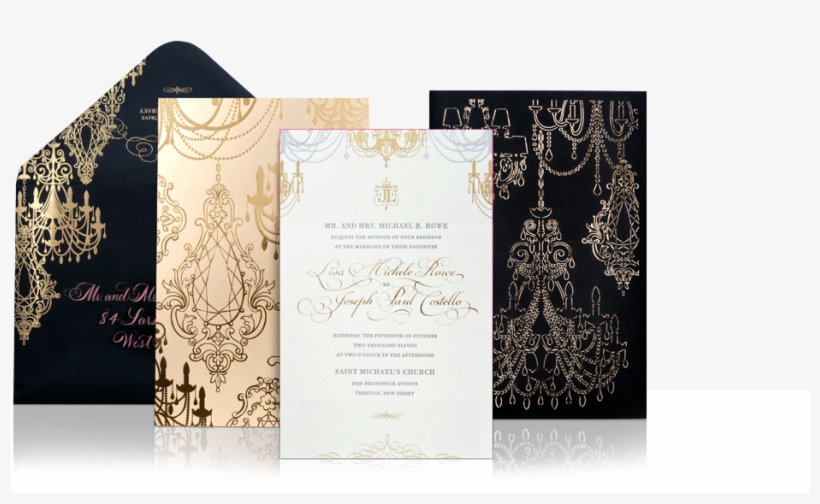 Laser Cut Chandelier Wedding Invitation Suite - Luxury Wedding Invitation Suite, transparent png #9574623
