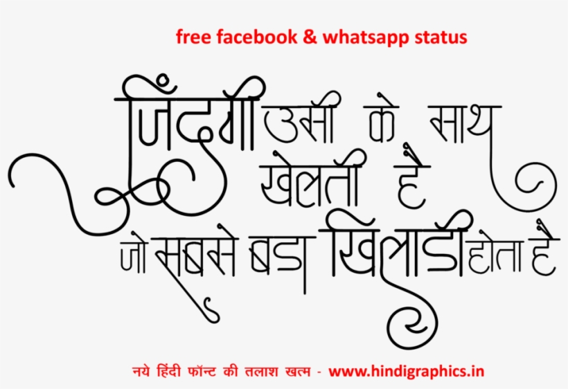 Facebook Status In Hindi - Calligraphy, transparent png #9575019
