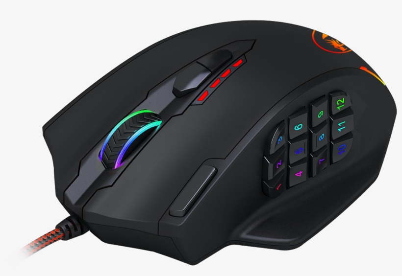 Redragon M908 Impact Mmo Gaming Mouse Up To 12,400 - Redragon Mmo Gaming Mouse, transparent png #9575055