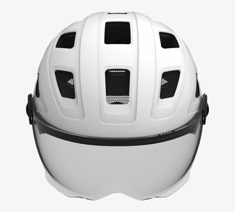 Hyban Smoke Visor Cream White Front View - Abus Hyban+ Casual Helmet, transparent png #9576008