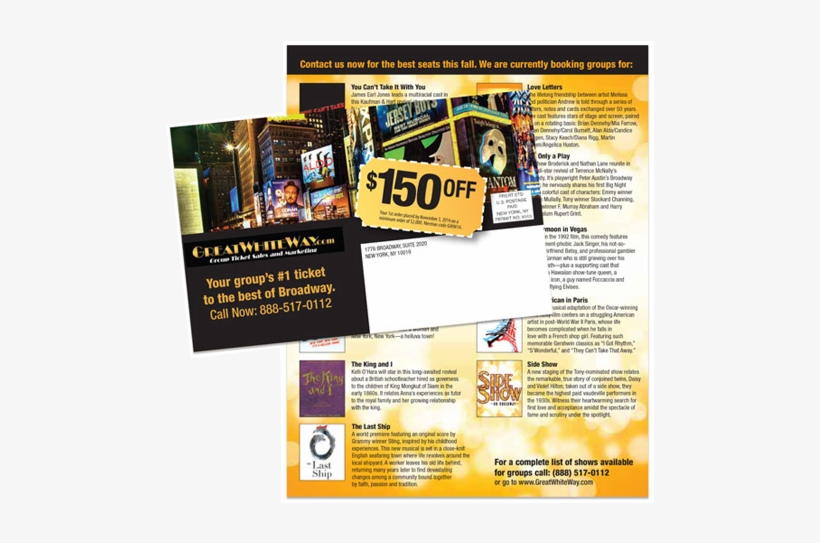 Great White Way Oversized, Folded Mailer - Flyer, transparent png #9577088