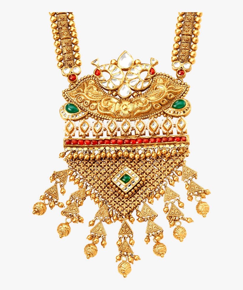 Rivaah Glass Kundan 22kt Gold Neckwear Set Jewellery - Necklace, transparent png #9578718