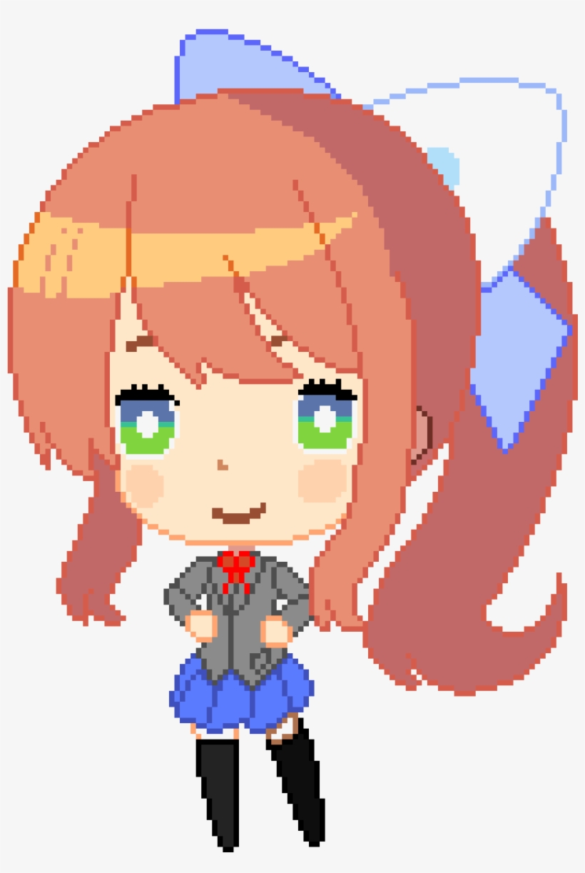 Monika - Monika Game Pixel Art, transparent png #9579637