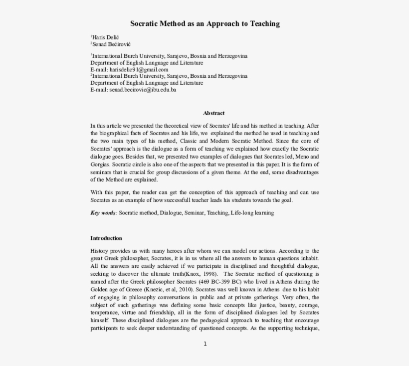 Socratic Method As An Approach To Teaching - Ejemplos De Carta Oficial De Inferior A Superior, transparent png #9580414