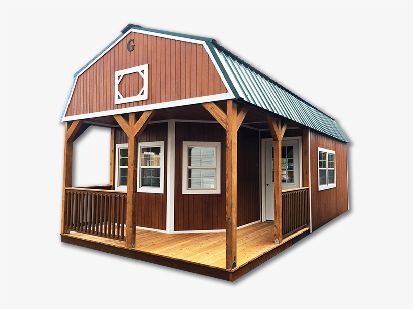 Urethane Side Porch Lofted Barn Cabin - House, transparent png #9582928