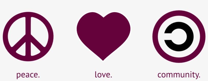 Peace Love Community Tyrian Purple Peace Symbol Peacesymbol - Peace Love Music Logo, transparent png #9586706
