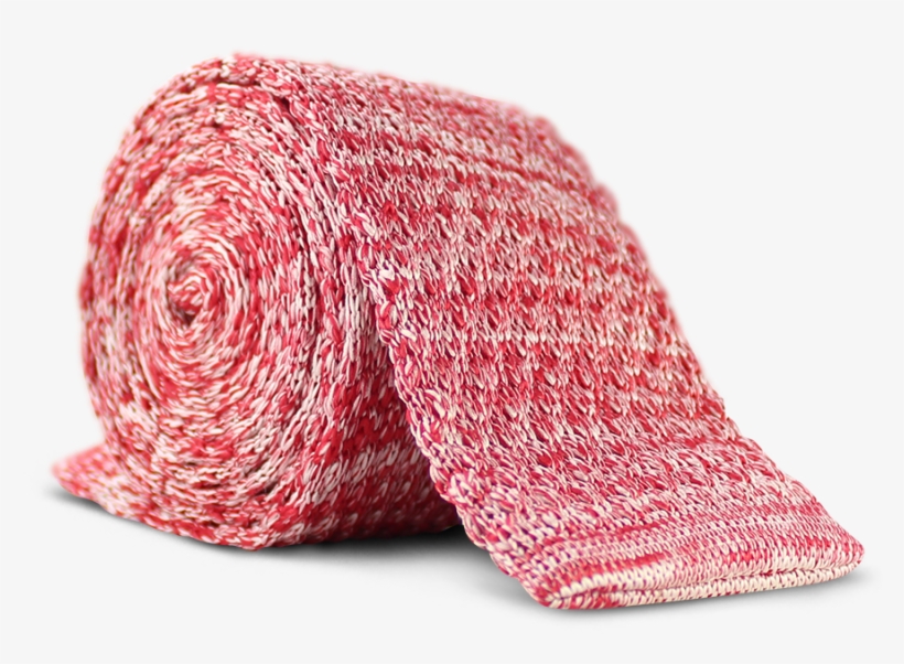 Dark Salmon Melange Knit Tie - Wool, transparent png #9586870