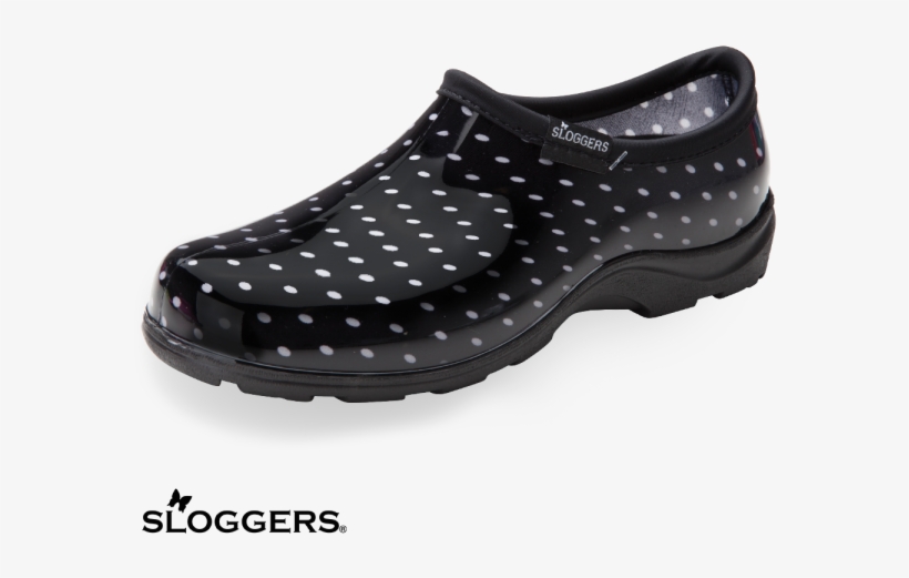 Sloggers Women's Black With White Polka Dots Nursing - Slip-on Shoe, transparent png #9586939