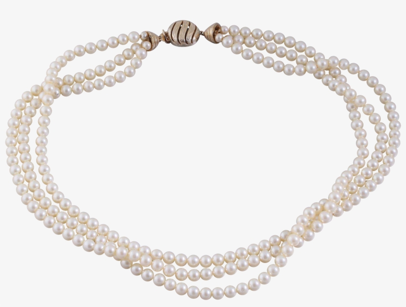 Ciner Torsade Style Three-strand Simulated Pearl Necklace - Baroda Pearls, transparent png #9587488
