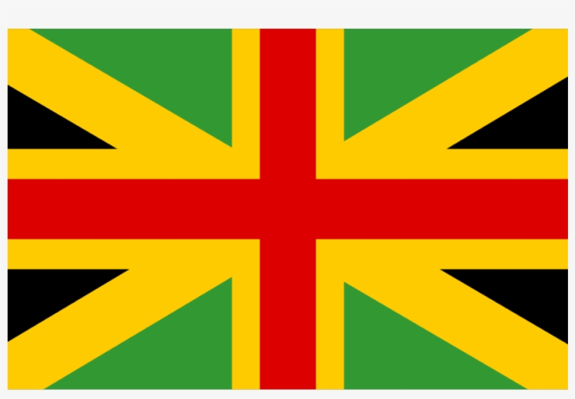 Jamaican Flag Rasta Rastafari Red Yellow Green Black - Drapeau De Grande Bretagne, transparent png #9587576