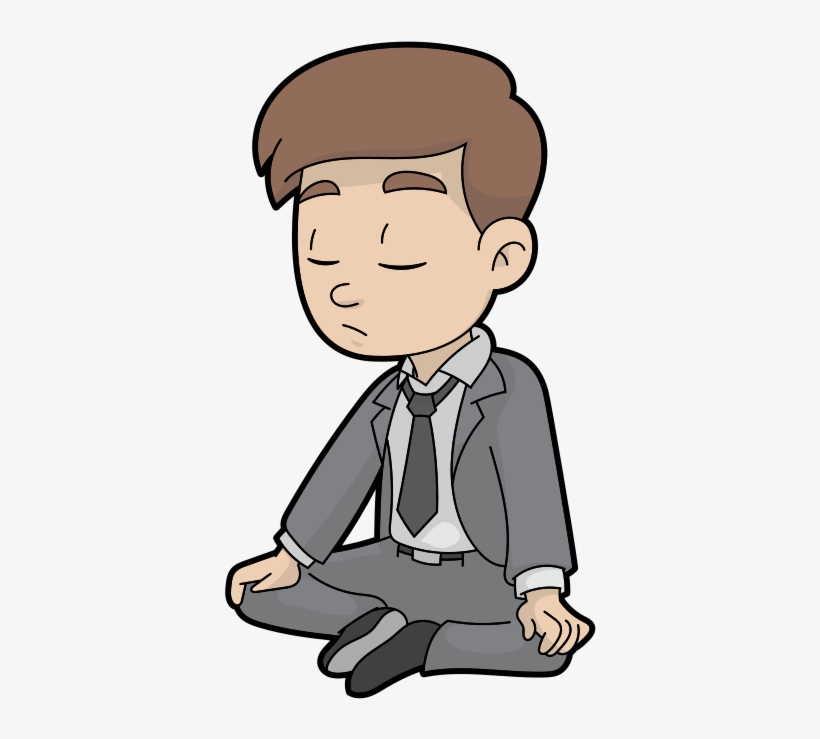Corporate Cartoon Guy In Meditation - Cartoon Meditation, transparent png #9587826