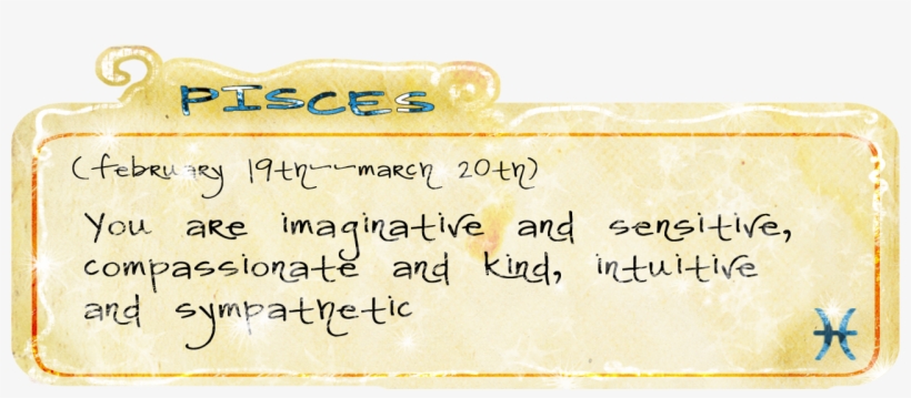 Pisces Piscean / The Fish - Handwriting, transparent png #9587921