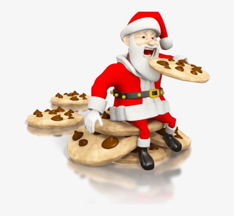 Santa Eating Cookies, transparent png #9587922