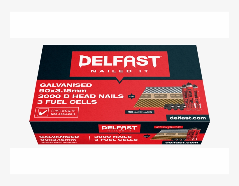 2003 Delfast D Head Nails 3000 Fuel Galvanised - Carmine, transparent png #9589400