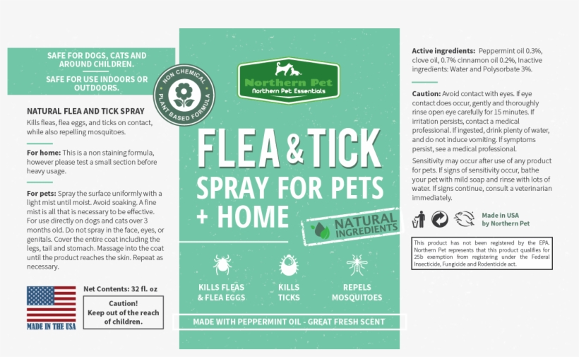 Northern Pet Natural Flea & Tick Control Spray - Brochure, transparent png #9589767