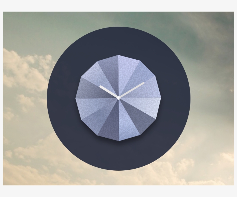 Origami Stone Clock Gradients Shading Time Shadow Logo - Circle, transparent png #9591314