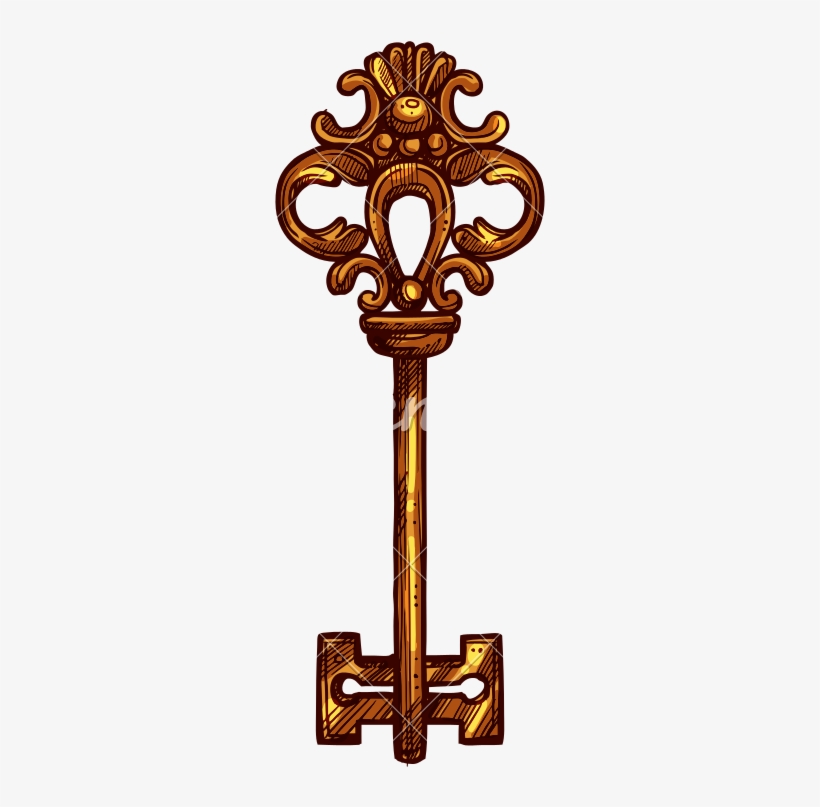 Drawn Cross Rustic Cross - Old Metal Keys, transparent png #9592068