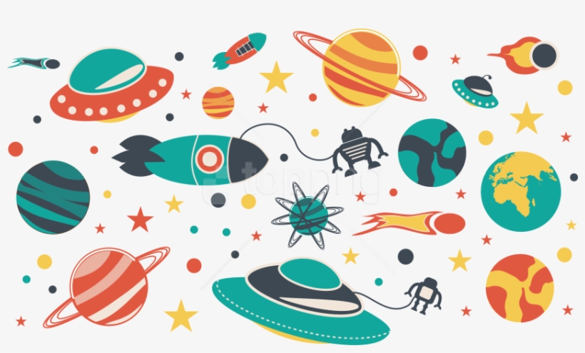 Free Png Download Space Universe Flat Material Png - Outer Space Cartoon Png, transparent png #9592204