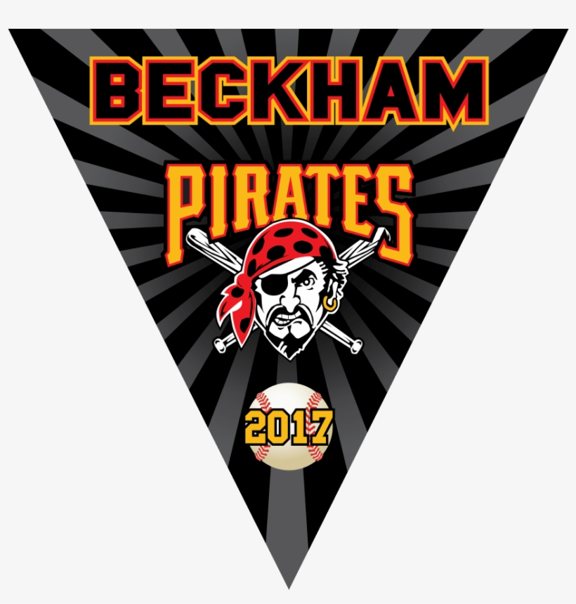 Baseball Triangle Pennants Blackline - Pittsburgh Pirates, transparent png #9592421