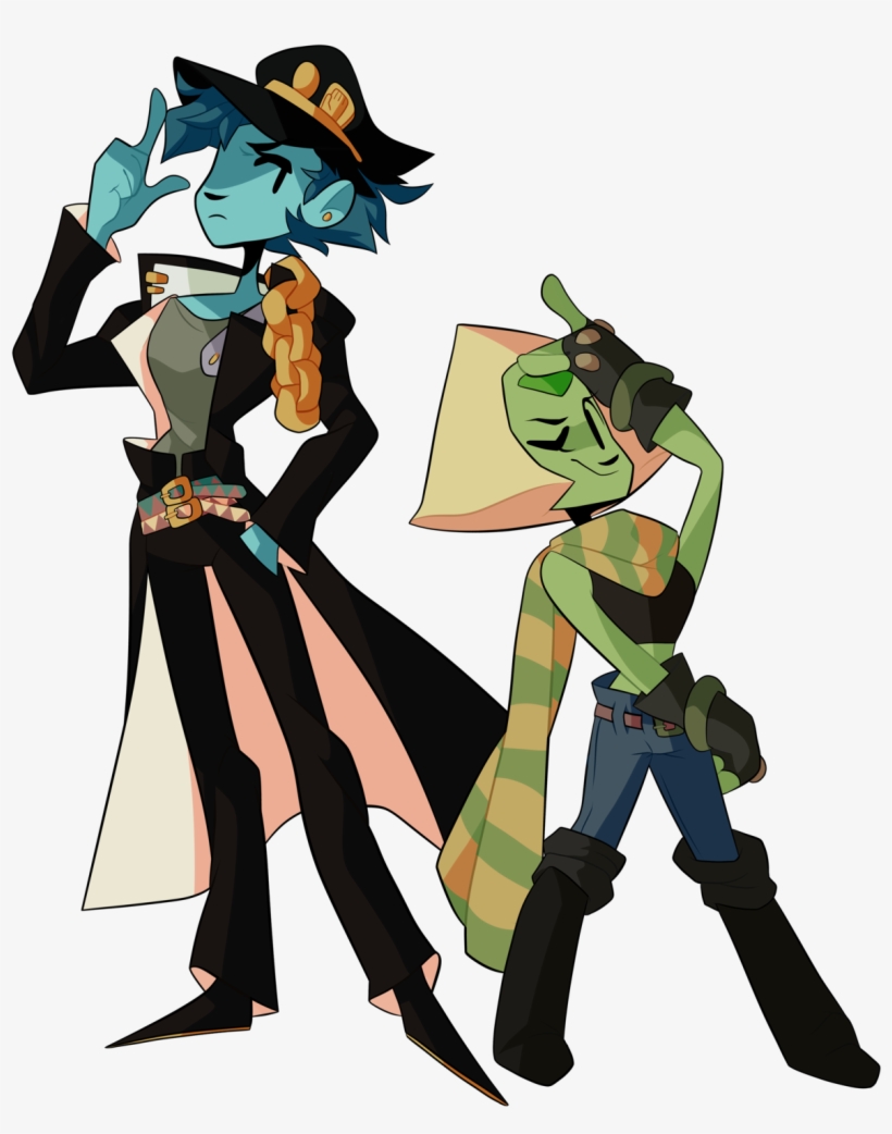 “ I Drew Lapis And Peridot In My Favorite Jojo's Outfits - Cartoon, transparent png #9592519