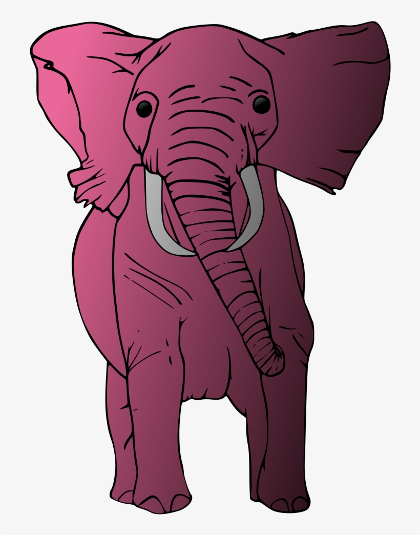Pink Elephant Royalty Free Clipart, Pink Elephant, - Indian Elephant, transparent png #9592889