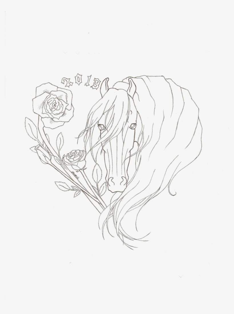 At Getdrawings Com Free For Personal Use - Horse Rose Drawing, transparent png #9594187